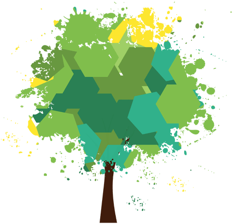 Árbol Verde Salpicado Poligonal Transparent Png - Arboles Acuarera Png (512x512)