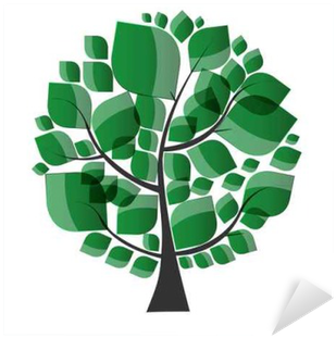 Vinilo Pixerstick Hermoso Árbol Verde Sobre Un Fondo - Vector Graphics (400x400)