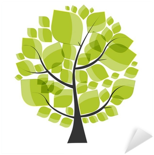 Vinilo Pixerstick Hermoso Árbol Verde Sobre Un Fondo - Illustration (400x400)