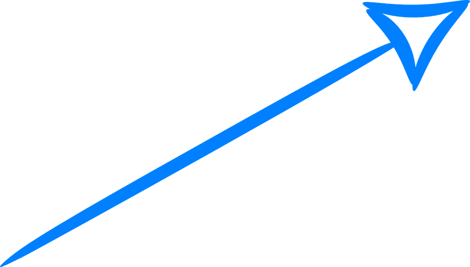 Hand Drawn Blue Arrow Png (960x546)