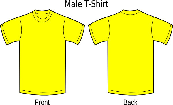 Camiseta Amarela Clip Art - V Neck Yellow Shirt (600x366)