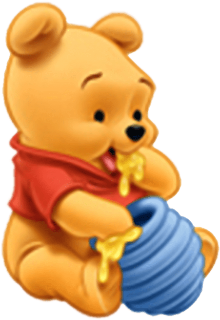 Winnie The Pooh Eating Honey 494x737 Png Clipart Download 