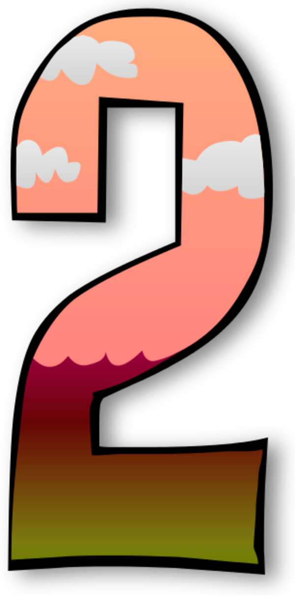 Creation Day Clipart - Number 2 Clipart (600x1210)