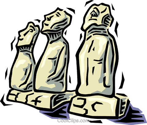 Easter Island Royalty Free Vector Clip Art Illustration - Easter Island Royalty Free Vector Clip Art Illustration (480x409)