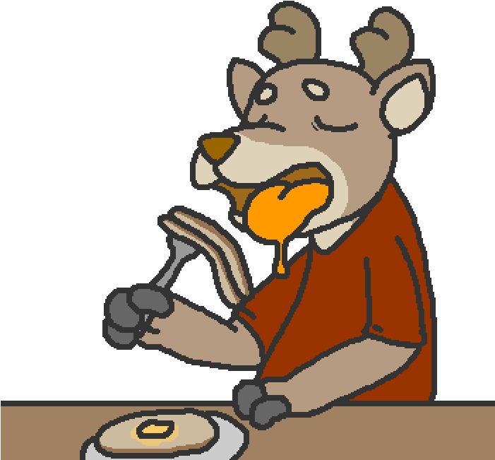 Eating Pancakes* By Eveningclouds On Clipart Library - Clip Art (700x694)