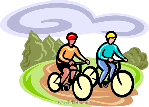 Cycling Royalty Free Vector Clip Art Illustration - Bicycle Touring (480x346)