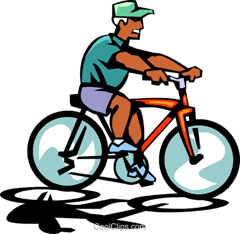 Bike Rider Royalty Free Vector Clip Art Illustration - Muscular Endurance Sporting Example (480x469)