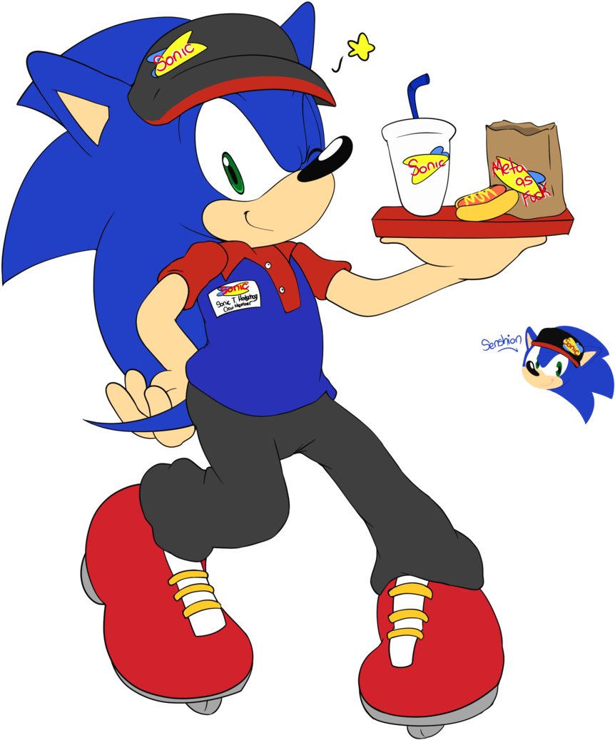 Sonic Working At Sonic By Senshionart Sonic Working - Sonic Working At Sonic (1024x1079)