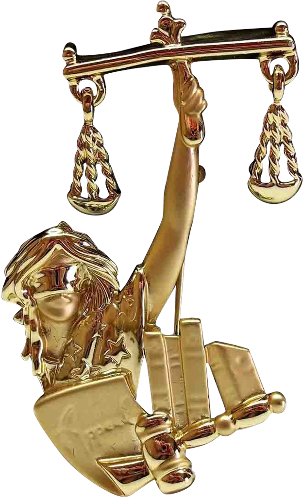 Scales Lady Justice Law Lawyer Court Judge Ajc Pin - Brass (1023x1023)