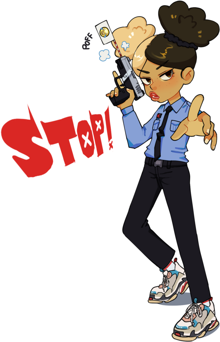 Self Portrait In Police Uniform, By Negatedspace - Cartoon (719x1112)