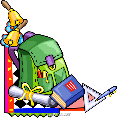 School Supplies Royalty Free Vector Clip Art Illustration - School Supplies Clipart Png (477x480)