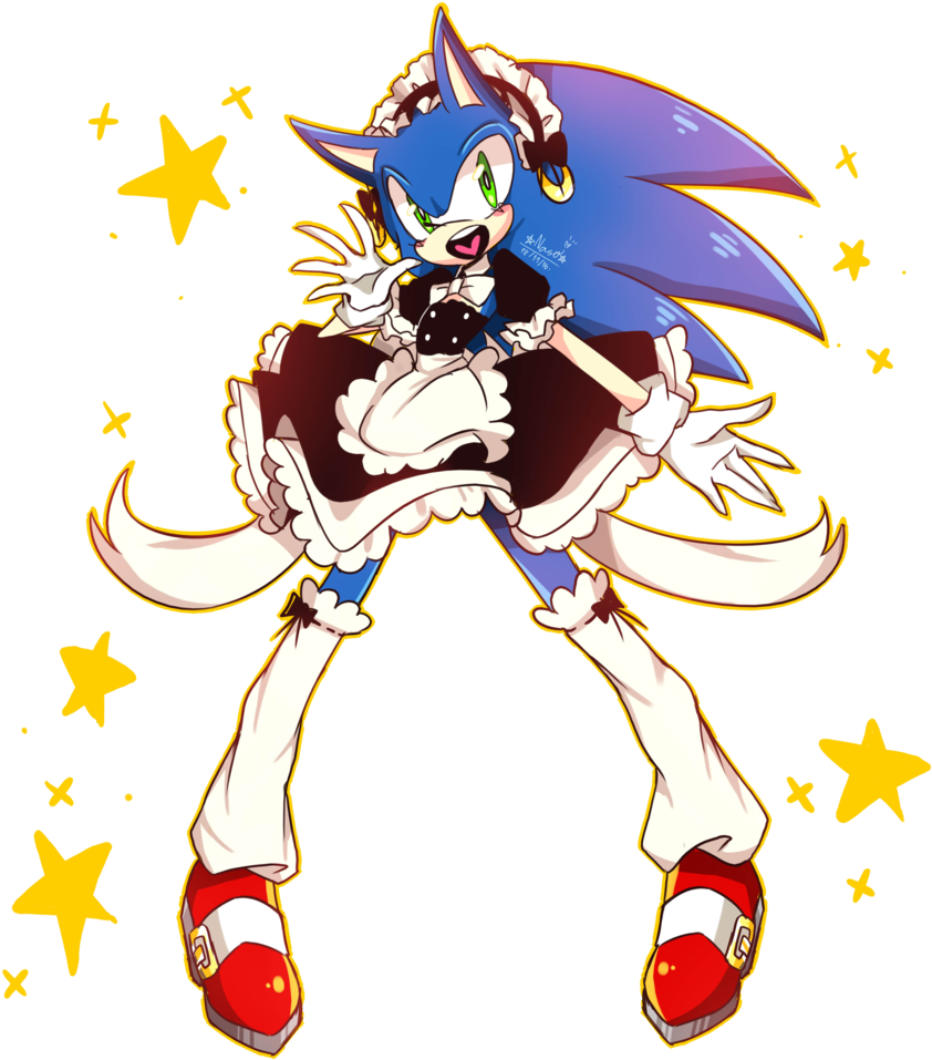 Sonic The Hedgehog In Maid Idol Version By Nase14 - Sonic As A Maid (1024x1024)