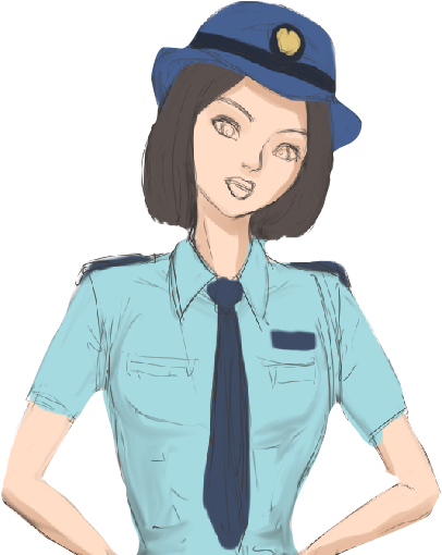 Blah Blah - Police Woman Cartoon Png (512x512)