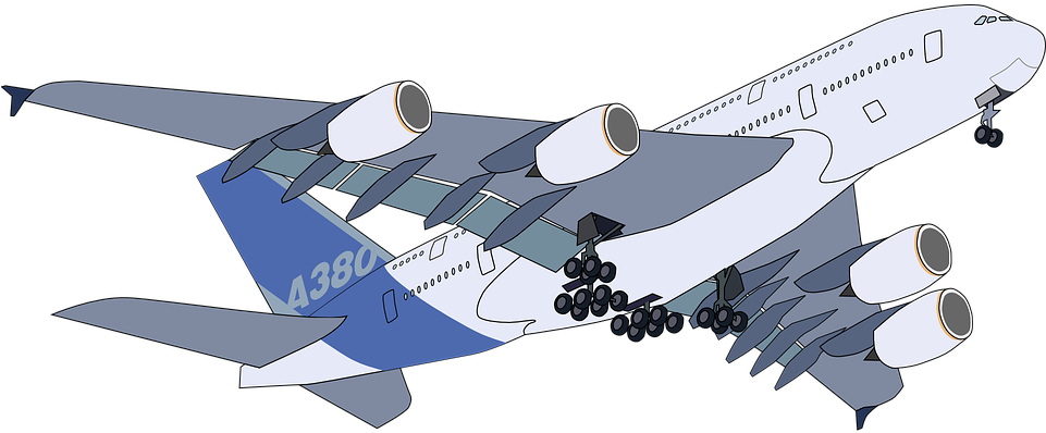 Pictures Of Cartoon Airplanes 18, Buy Clip Art - Vector A380 (960x480)
