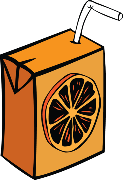 Orange Juice Box - Juice Clipart (411x600)