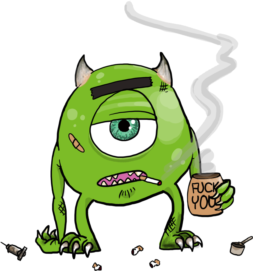 Mike Wazowski Pre Rehab By Scarletgreen Chan - Rehab (1024x916)