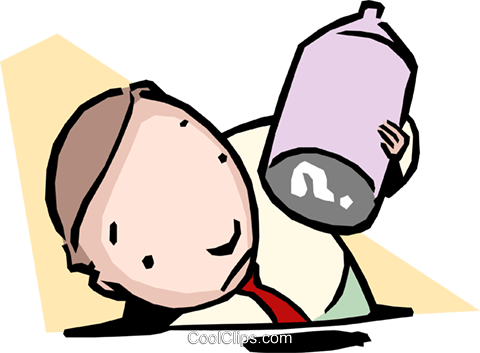 Confusion/man Inspecting Bottle Royalty Free Vector - Nonfuture Tense (480x353)