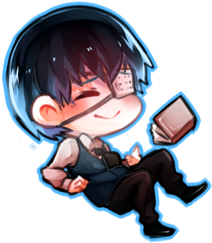 Uso Dayo , Thank You Blurry Pictures Of Mike Wazowski - Kaneki Ken Chibi Png (381x467)