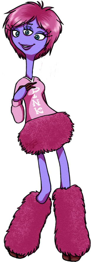 Short Haired Taylor For Scaredy-pun - Illustration (425x1022)