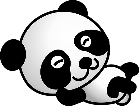 Panda Bear Cartoon Comic Cute Sleeping Res - Cartoon Panda Transparent Background (447x340)