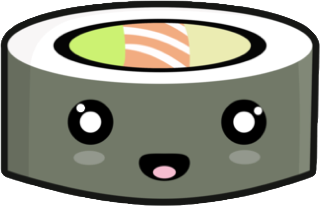 Kawaii Sushi Fish Algi Japan Rice Face Happy Cute Black - Zazzle Kawaii Sushi Iphone 7 Hülle (1293x1242)