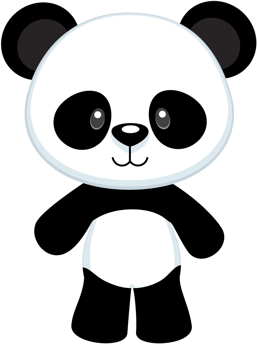 Cute Cartoon Panda - Panda Clipart (900x1209)