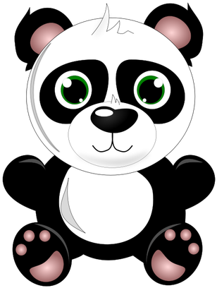 Panda Clipart Cute Cartoon - Clipart Baby Panda Cartoon (353x500)