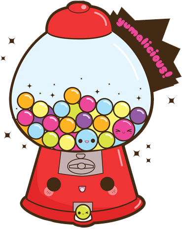 Stars Kawaii Png - Machine À Bonbons Dessin (369x466)
