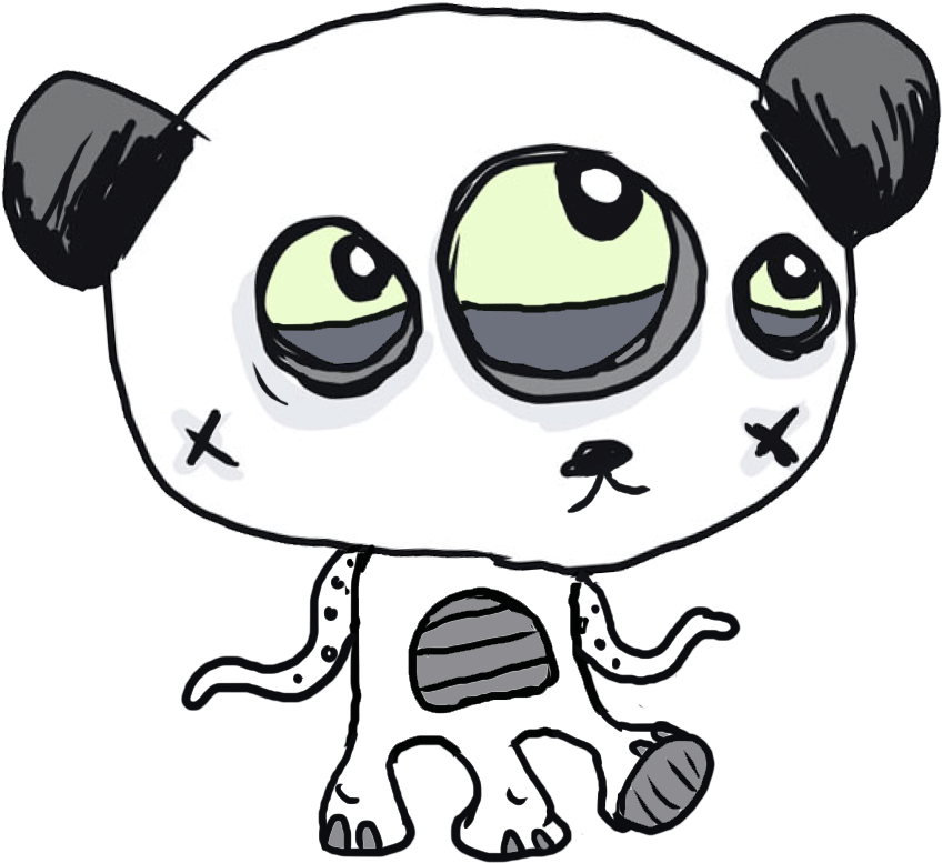 Panda Sticker - Panda Monster Art (979x913)