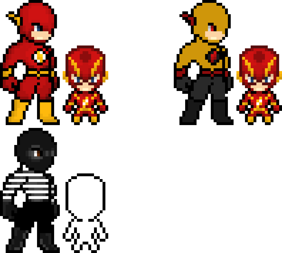 The Flash Character Sprites - รูป The Flash Pixelart (990x890)