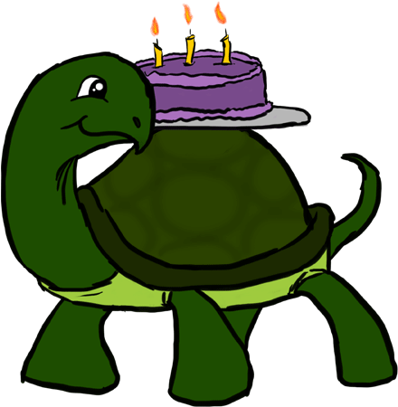 Cute Animated Turtle For Kids - Happy Birthday Turtle Gif (500x483)