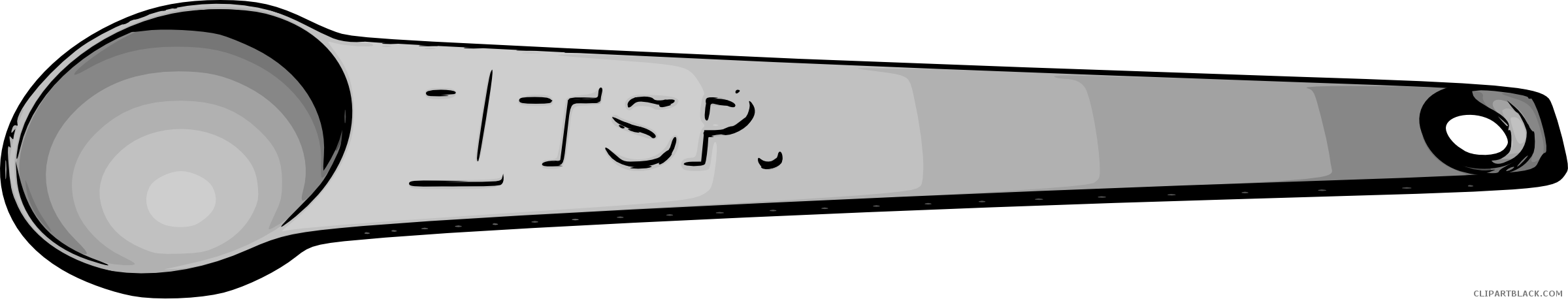Measuring Spoon Tools Free Black White Clipart Images - Measurement (2400x464)