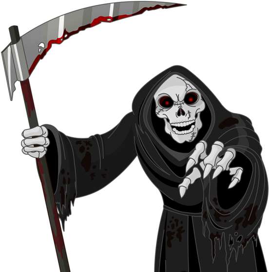 Scary Grim Reaper Png Vector Clipart - Karma's A Bitch And Then You Die (588x600)