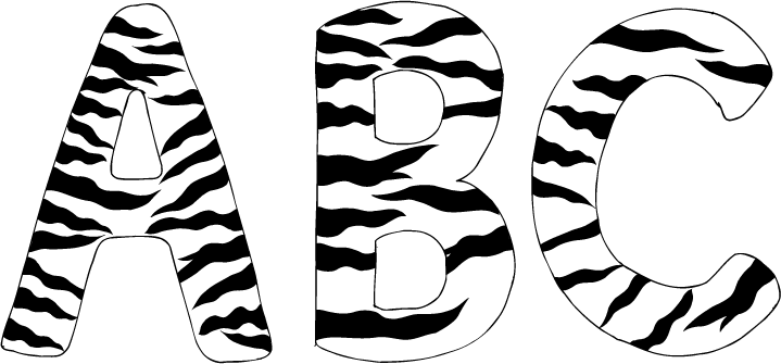 Hand Drawn Peel And Stick Zebra Striped Animal Print - Zebra Print Letters Printable (719x335)