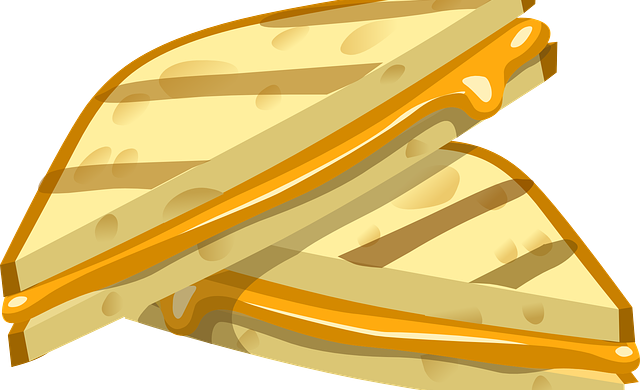 Toasted Bread With Slice Of Cheese Stock Vector - Grilled Cheese Sandwich Cartoon (640x390)