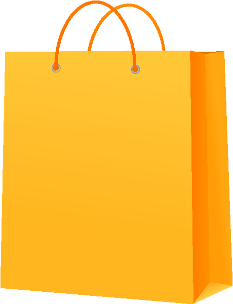 Paper Bag Yellow Vector Icon - Bag Shopping Vector Png (460x600)