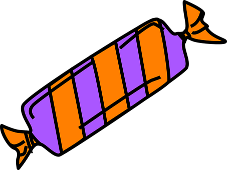 Candy Wrapper Sweet Sugar Caramel Confecti - Candy Clip Art (453x340)