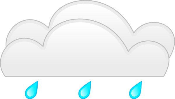 Free Vector Weather Clip Art - Sol Skyer Med Regn Png (600x340)