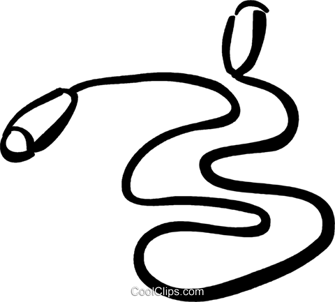 Skipping Rope Royalty Free Vector Clip Art Illustration - Line Art (480x433)