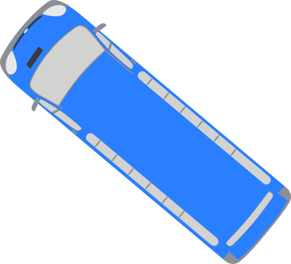 Clipart Bus Overhead Blue 140 Clip Art At Clker Com - Bus Top View Icon (600x544)