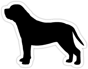 Mastiff Silhouette Waterproof Die-cut Sticker - English Mastiff (375x360)
