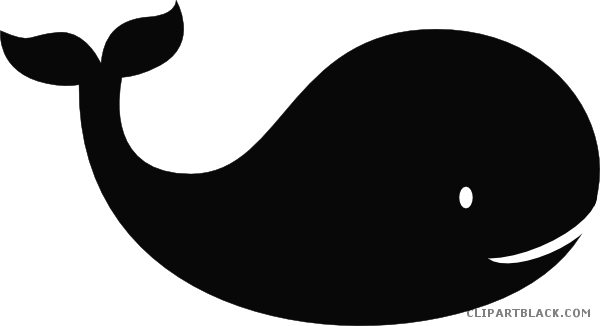 Baby Whale Animal Free Black White Clipart Images Clipartblack - Portable Network Graphics (600x326)