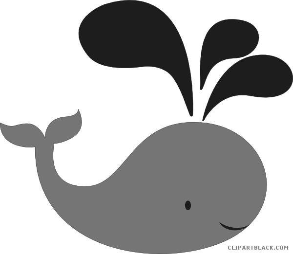 Grayscale Whale Animal Free Black White Clipart Images - Whale (600x522)
