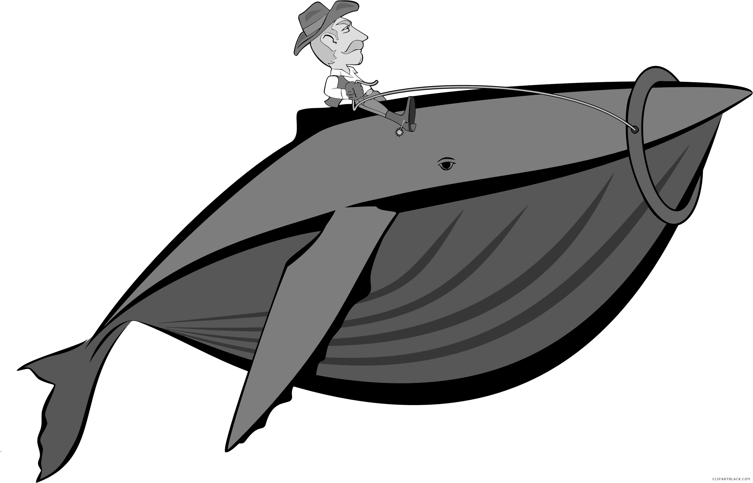 Whale Animal Free Black White Clipart Images Clipartblack - Riding A Humpback Whale Shower Curtain (2475x1588)