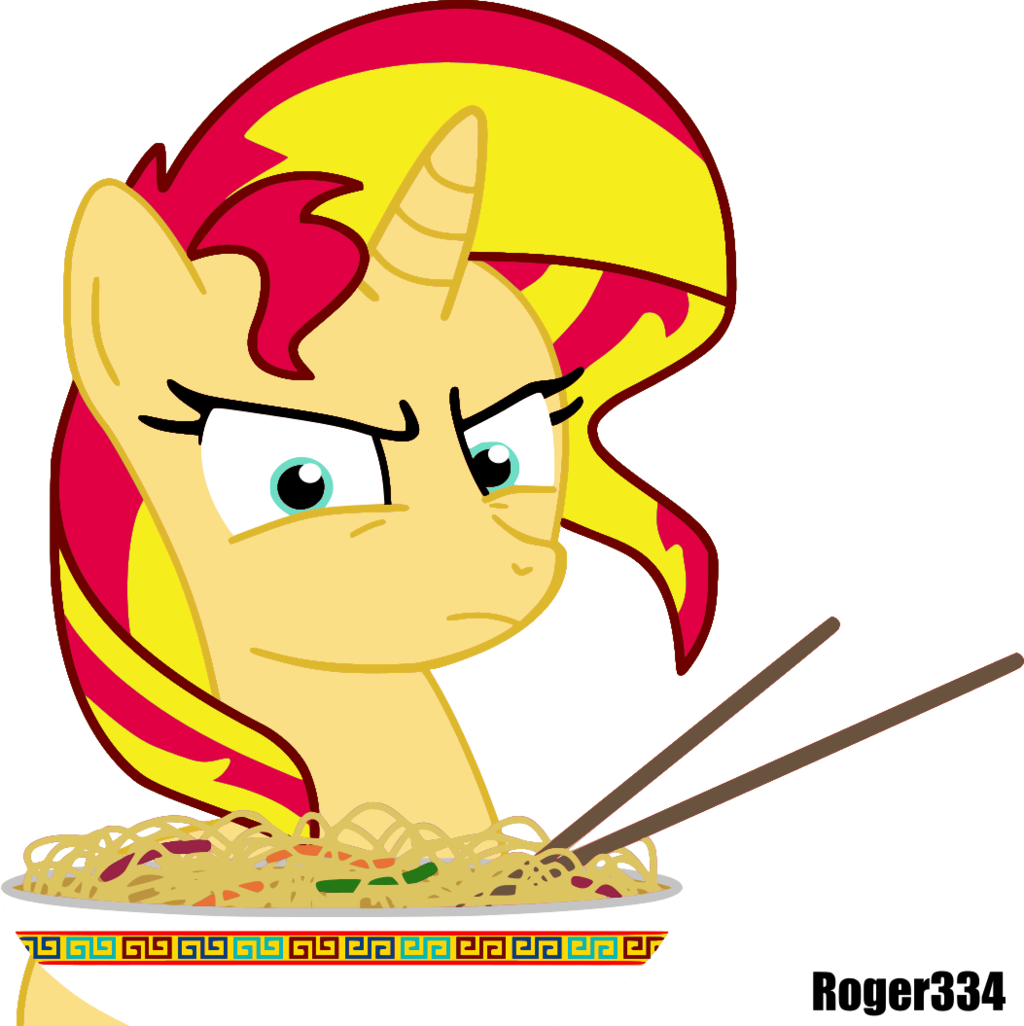 Roger334, Bowl, Chinese Food, Chopsticks, Food, Glare, - Sunset Shimmer (1024x1026)