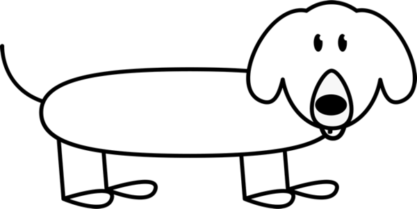Dachshund Outline Sketch Rubber Stamp - Postage Stamp (600x302)