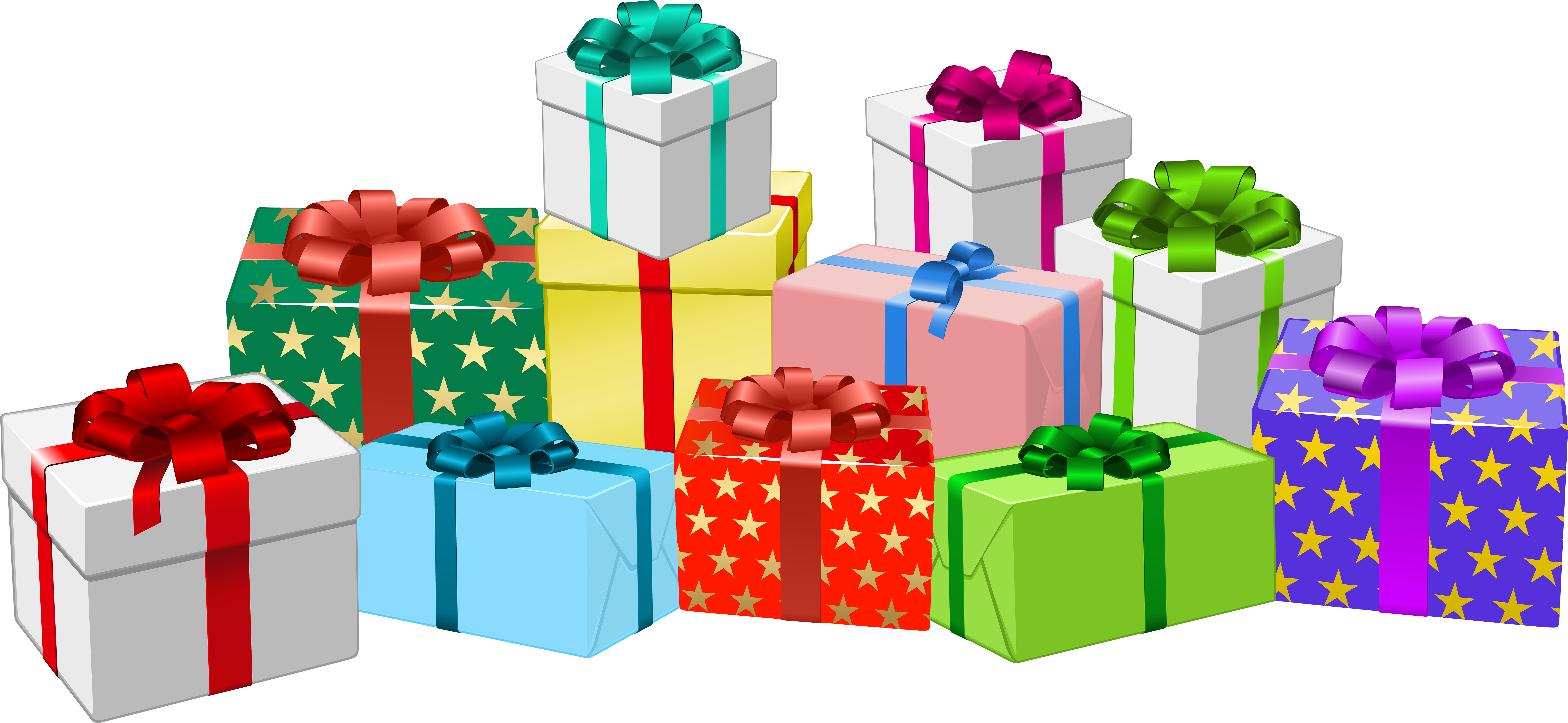 Well Suited Design Gifts Clipart 155 Best Presents - Gift Boxes Png (8000x3688)