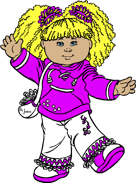 Doll Clipart Animated - Cabbage Patch Kids Clip Art (540x673)