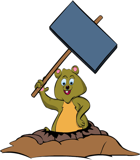 Clip Art Groundhog Day Burrow Rodent Signboard - Clip Art (600x630)