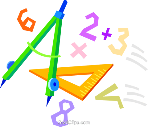 School Math Supplies Royalty Free Vector Clip Art Illustration - Maths (480x413)
